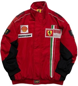フェラーリ Ferrari ブリヂストン Bridgestone F1 スタッフジャンパー ブルゾン Mサイズ 赤 レッド