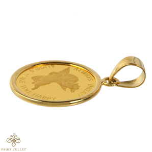 コインペンダントトップ エンジェル金貨（小） 1/25oz 18金フレームの純金コインの画像5