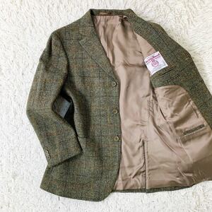 ハリスツイード × ダニエルクレミュ ツイードジャケット 48（L相当） DANIEL CREMIEUX HARRIS TWEED テーラードジャケット カーキ