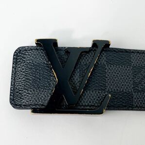 1円 ■ LOUIS VUITTON ルイヴィトン ダミエグラフィット サンチュール LVイニシアル ベルト サイズ40mm ブラック系 の画像2