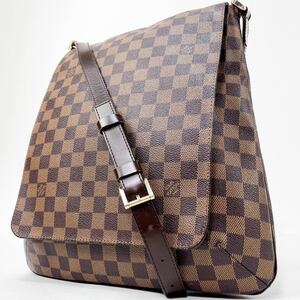 1円美品 LOUIS VUITTON ルイヴィトン ミュゼット サルサ ダミエ ショルダーバッグ ブラウン 斜め掛け レザー ブラウン 