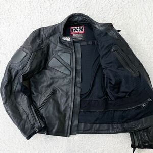 iXS XLサイズ 『漢の戦闘服』 レーシング レザージャケット ライダース バイク 黒 ブラック ウェア 50サイズ