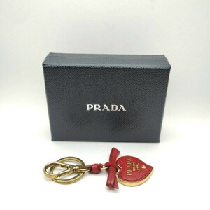  charm PRADA Prada key ring key holder Heart Gold metal fittings box attaching memory 1