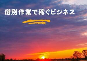 選別作業の意識で大きく稼ぐ方法　小分けの軽作業で億万長者は絶対確定