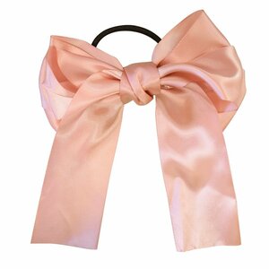 ヘアゴム リボン ヘアアクセサリー 髪飾り サテン ピンク