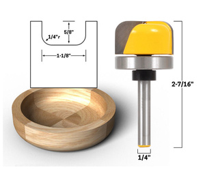 トリマービット ディッシュカッター ベアリング付 6 35mm軸 皿 小物 削り込み加工に 刃径28 6mm 1 4& 34 ルータービット c1306