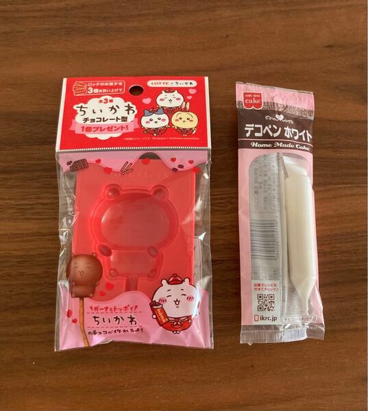 ☆新品・未開封☆ロッテ ちいかわ チョコレート型＆デコペン ホワイト☆手作りチョコ☆