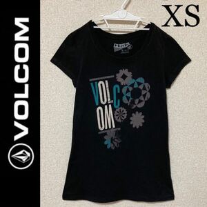 美品☆VOLCOM 半袖Ｔシャツ XS 黒 ブラック ボルコム