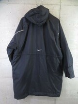 025c19◆90sヴィンテージ◆NIKE ナイキ Swoosh 裏地ボア 中綿 ベンチコート M/グランドコート/ジャージ/ジャケット/ウインドブレーカー_画像5