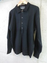 4220b7◆美品です◆シルク混◆TRUSSARDI トラサルディ リブ編み 襟付きポロ ウールニットセーター L/カーディガン/ジャケット/ゴルフシャツ_画像2