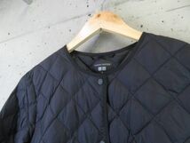 5020b8◆良品◆UNIQLO ユニクロ【WARM PADDED】ノーカラー襟 中綿ダウンジャケット M/インナーダウン/ライトダウンベスト/レディース/女性_画像3