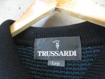 4220b7◆美品です◆シルク混◆TRUSSARDI トラサルディ リブ編み 襟付きポロ ウールニットセーター L/カーディガン/ジャケット/ゴルフシャツ_画像9