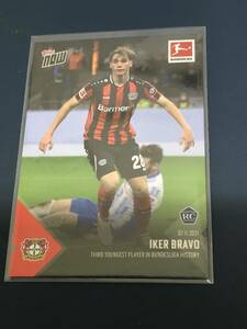 2021-22 Topps Now Bundesliga Soccer Iker Bravo RC Bayer 04 Leverkusen Third youngest player in Bundesliga history カード 