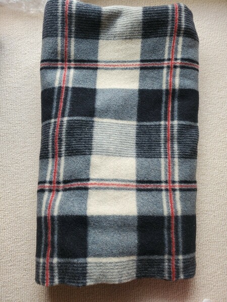 純毛毛布　ウール　チェック柄　135×180