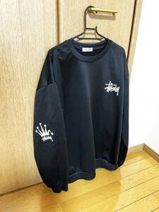 stussy ステューシー　ロゴ　スケボー トレーナー メンズ 黒　レア（ルイ・ヴィトン　風バックプリント）