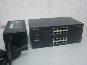 ☆2台セット！バッファロー／BUFFALO Gigabit PoE Switch BS-GS2008P！(MID-2548)「80サイズ」☆