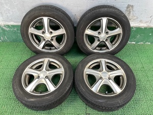 RIVAZZAホイール!! 13x4.5J +42 夏タイヤ付き 155/65 4本セット 中古 売切!!