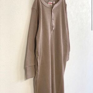 【Healthknit】【Healthknit】別注サーマルヘンリーワンピース　140cm モカ　①