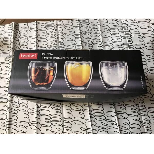D3 ボダム ダブルウォールグラス 6個 BODUMボダムグラス コップ タンブラーPAVINA ダブルウォールグラス 新品