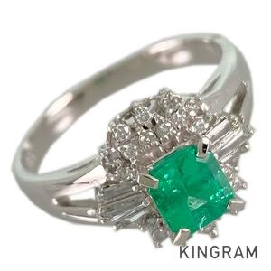  ring Pt900 emerald diamond 12 number (52) te[ used ]