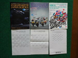 FIM　世界選手権シリーズ　日本グランプリロードレース　公式プログラム　1987年、1988年、1991年　3冊まとめて