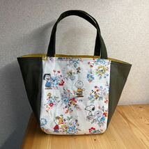 カーキ Cath Kidston コラボ 花柄 白 4枚ハギ パッチワーク トートバッグ hand made ハンドメイド ハンド セカンド エコ バック バッグ _画像4