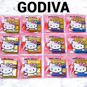 プチギフト GODIVA 12袋 ハート キャラクター Hello Kitty 退職 卒業 卒園 販促