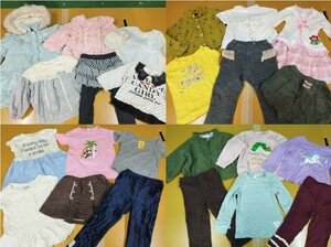 YF31　女の子　90〜95cm　60枚セット　子供服　ブランド入り　福袋　まとめ売り GAP,エレフィンドール、earth music&ecology、AZULなど