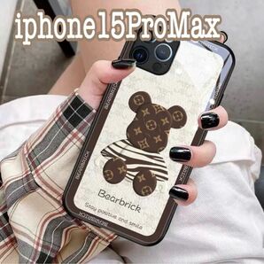iPhone15ProMax ソフト(TPU)ケース くま 韓国 可愛い ホワイト