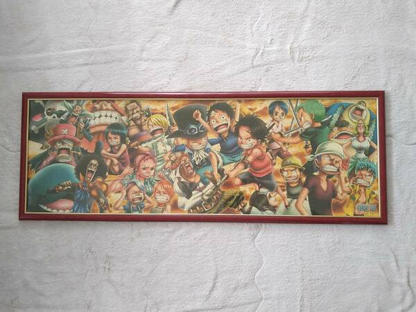 ワンピース ジグソーパズル 完成品 額入り 約37×105×1cm ONE PIECE 少年期