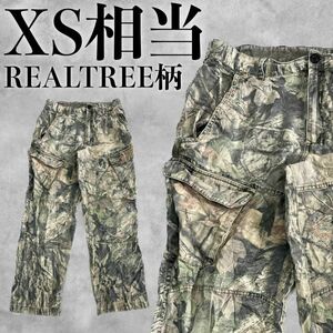 【XS相当】GAME WINNER リアルツリー柄 カーゴパンツ 輸入 古着