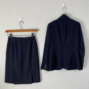 インディヴィ スカートスーツ 36 W62 濃紺 春夏 未使用に近い DMWの画像5