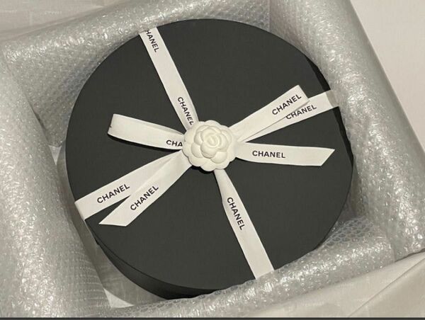 正規品　CHANEL シャネル　丸型　ボックス　BOX インテリア　ブラック　黒　空箱　新品　未使用　帽子ボックス　保管