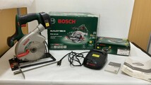 ★BOSCH ボッシュ PKS 18 LIH 18Vリチウムイオンバッテリー丸のこ 電動工具（YH2-33）_画像1