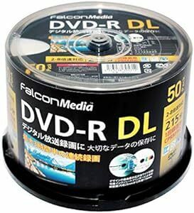 FalconMedia（ファルコンメディア） 1回録画用 DVD-R DL CPRM 215分 50枚 ホワイトプリンタブル 片面