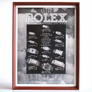 ROLEX ロレックス 1935年 腕時計 コレクション OYSTER PERPETUAL フランス アンティーク 広告 額装品 ヴィンテージ フレンチ ポスター 稀少