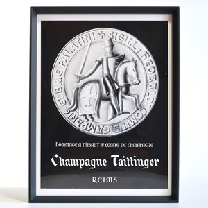 TAITTINGER テタンジェ 1961年 シャンパン トレードマーク ティボー4世 フランス ヴィンテージ 広告 額装品 レア フレンチ ポスター 稀少