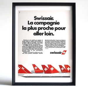 SWISS AIR スイス航空 1987年 MD-11 DC-10 フランス ヴィンテージ 広告 額装品 レア コレクション インテリア フレンチ ポスター 稀少