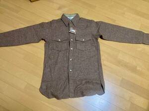 70s デッドストック Woolrich 白タグ ウールシャツ S ブラウン ウールシャツ CPO ウールリッチ ヴィンテージ アメカジ 古着