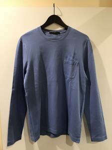 LOUIS VUITTON ルイヴィトン ダミエ パターン 胸ポケット 長袖Tシャツ ロンT ブルー系　XL