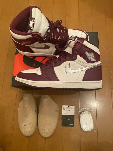 即決 NIKE AIR JORDAN 1 retro HIGH OG BORDEAUX US10 28.0cm 国内正規黒タグ付 snkrs ナイキ エア ジョーダン 1 ハイ ボルドー