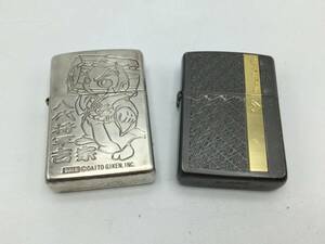 GG115☆〈火花確認済み〉オイルライター 2点セット ZIPPO ジッポ 八代将軍吉宗 Mario Valentino 喫煙グッツ 現状品 ☆