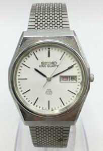 EE22☆＜QZ/不動＞腕時計 SEIKO セイコー KING QUARTZ キングクォーツ 9443-7000 メンズ デイデイト 現状品 ※裏蓋に勤続記念の刻印あり