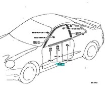 【トヨタ純正新品】TOYOTA 未使用品 ★超希少品★ セリカ カレン ST202 ST206 水切りモール 左右セット ベルトモール ST203 ST205 ST207_画像4