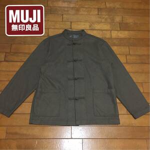 ☆【 MUJI 】★無印良品結び釦 チャイナシャツジャケット★サイズL-XL