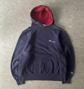 希少 80s Champion zip hoodie Large USA製 チャンピオン リバースウィーブ パーカー ネイビー80s 90s ヴィンテージ size L