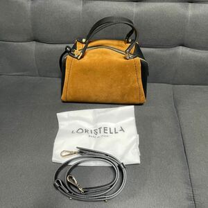  unused LORISTELLA Loris tela2WAY leather combination handbag shoulder bag Mini Boston lady's suede cow leather 