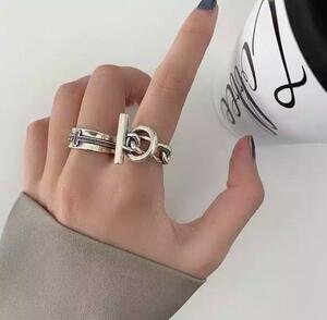 360* new goods unused * lady's 2 piece set silver ring chain s925 Cross ring jewelry accessory casual Street 