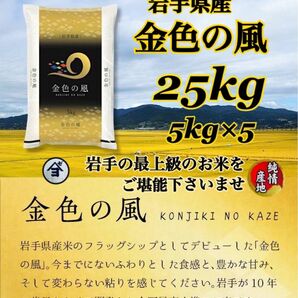 お米　精米【金色の風25kg】5kg×5 岩手の最上級米！！感動の食味♪甘くてモチモチ♪当店のオススメNO1♪