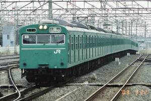 鉄道写真　東日本旅客鉄道（JR東日本）　常磐線　103系　エメラルドグリーン　Lサイズ　ネガ・データ化　①